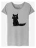 WOOOP Shirt "Sitting Cat" in Grau