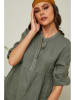 La Compagnie Du Lin Leinen-Kleid "Gabin" in Oliv
