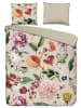 Descanso Satin-Bettwäsche-Set "Fiori" in Beige/ Bunt