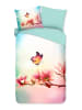 Pure Microvezel beddengoedset "Yuni" turquoise/lichtroze