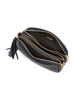 Mia Tomazzi Leren schoudertas "Gradisca" donkerblauw - (B)22,5 x (H)16 x (D)7 cm