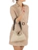 Anna Morellini Leder-Henkeltasche in Beige - (B)33 x (H)21 x (T)4 cm