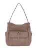 FREDs BRUDER Leder-Schultertasche "Backy" in Taupe - (B)25 x (H)31 x (T)14 cm
