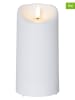 STAR Trading 2er-Set: LED-Kerzen "Flamme" in Weiß - (H)15 x Ø 7,5 cm