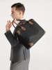 APOCOPE Skórzana torbeka w kolorze czarno-jasnobrązowym - 39 x 28 x 10 cm