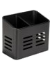 Wenko Besteckkorb "Baco" in Schwarz - (B)16 x (H)13,5 x (T)9 cm