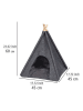 Wenko Vilten dierentent "Tipi" antraciet - (B)45 x (H)60 x (D)45 cm