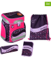 SCOOLI 5tlg. Schulranzen-Set "EasyFit Glow Edition" in Pink/ Dunkelblau