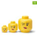 LEGO 3-delige set: opbergboxen "Head Collection Winking" geel