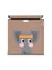 Lifeney Aufbewahrungsbox "Elefant" in Hellbraun/ Grau - (B)33 x (H)33 x (T)33 cm