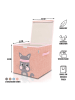Lifeney Aufbewahrungsbox "Katze" in Rosa/ Grau - (B)33 x (H)33 x (T)33 cm