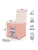 Lifeney Opbergbox "Kat" lichtroze/grijs - (B)33 x (H)33 x (D)33 cm