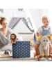 Lifeney Aufbewahrungsbox "Sterne" in Anthrazit - (B)33 x (H)33 x (T)33 cm