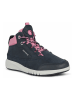 Geox Leder-Sneakers "Aeranter" in Schwarz/ Rosa