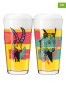 RITZENHOFF 2-delige set: glazen "Kleurknal" roze/blauw - 432 ml