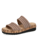 Caprice Leren slippers "Sunny" taupe