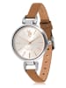 U.S. Polo Assn. Kwartshorloge lichtbruin/zilverkleurig/beige