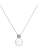 U.S. Polo Assn. Vergold. Halskette mit Kristallen und Perle - (L)38 cm