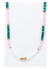 AMAZONIA Vergold. Halskette "Atlacoya" mit Edelsteinen - (L)43 cm