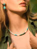 AMAZONIA Vergold. Halskette "Atlacoya" mit Edelsteinen - (L)43 cm