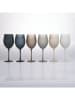 Villa d´Este 6-delige set: wijnglazen "Happy Hour" blauw/beige/wit - 550 ml