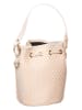 ATELIER ENAI Skórzana torebka "Grace" w kolorze beżowo-białym - 20 x 24 x 14,5 cm