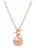 Perldesse Rosévergulde ketting met hanger - (L)70 cm