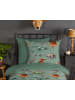 Good Morning Flanellen beddengoedset "Dinono" groen
