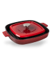 Woll 2-delige set: steakpan met deksel "Iron" rood - (L)28 x (B)28 cm