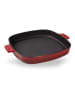 Woll 2-delige set: steakpan met deksel "Iron" rood - (L)28 x (B)28 cm