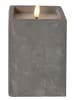 STAR Trading LED-Kerze "Flamme Cem" in Grau - (B)8,5 x (H)14 x (T)8,5 cm