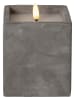 STAR Trading LED-Kerze "Flamme Cem" in Grau - (B)8,5 x (H)11 x (T)8,5 cm