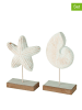 Boltze 2-delige set: decoratieve figuren crème - (H)29,5 cm
