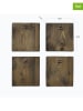 Magenta Home 4-delige set: wandobjecten bruin - (B)14 x (H)14 cm