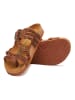 Comfortfusse Leren teenslippers bruin