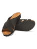 Comfortfusse Leder-Pantoletten in Schwarz