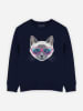 WOOOP Sweatshirt "Kitty Sunglasses" donkerblauw