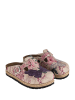 Streetfly Leder-Clogs in Braun/ Bunt