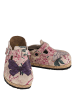 Streetfly Leder-Clogs in Braun/ Bunt