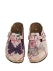 Streetfly Leder-Clogs in Braun/ Bunt