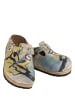Streetfly Leder-Clogs in Braun/ Bunt