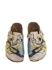 Streetfly Leder-Clogs in Braun/ Bunt