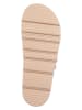 Yokono Skórzane klapki w kolorze beżowym