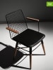 Evila 2-delige set: eetkamerstoelen zwart - (B)43 x (H)82 x (D)39 cm