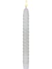 STAR Trading 2er-Set: LED-Kerzen "Flamme Swirl Antique" in Weiß - (H)25 cm