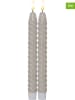 STAR Trading 2er-Set: LED-Kerzen "Flamme Swirl Antique" in Beige - (H)25 cm