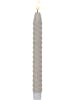 STAR Trading 2er-Set: LED-Kerzen "Flamme Swirl Antique" in Beige - (H)25 cm