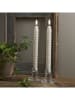 STAR Trading 2er-Set: LED-Kerzen "Flamme Swirl Antique" in Beige - (H)25 cm