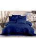 Colourful Cotton Satijnen beddengoedset "Lilyum" donkerblauw