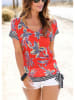 Milan Kiss Shirt koraalrood/meerkleurig